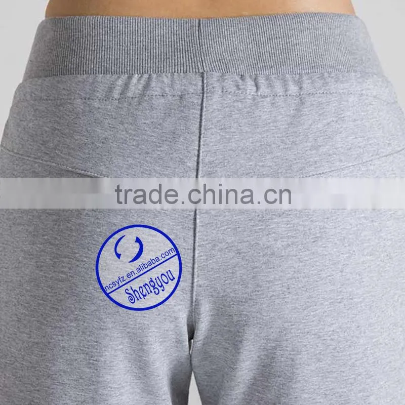 Wholesale custom made cotton blank grey women yoga jogger pants