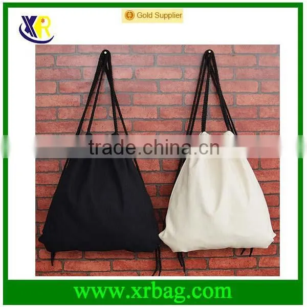 Custom promotional cotton drawstring grocery backpack bags