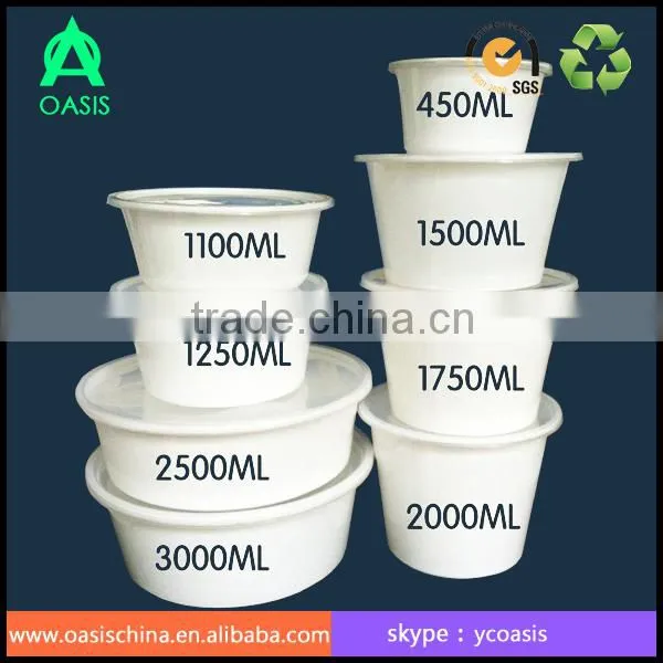 Disposable round pp container 1000ml