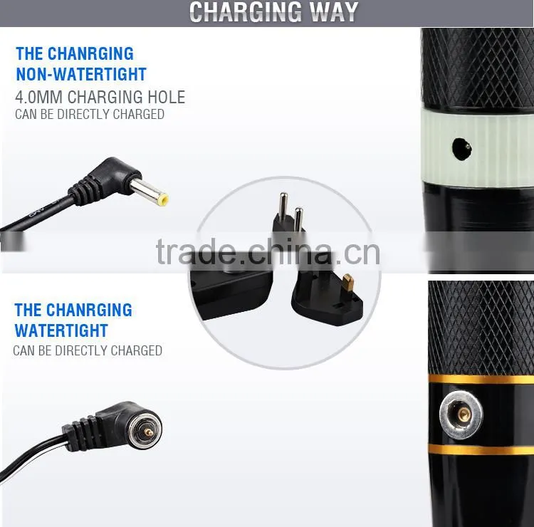 JD-8015 2D LED Aluminium rechargeable torch / flashlight