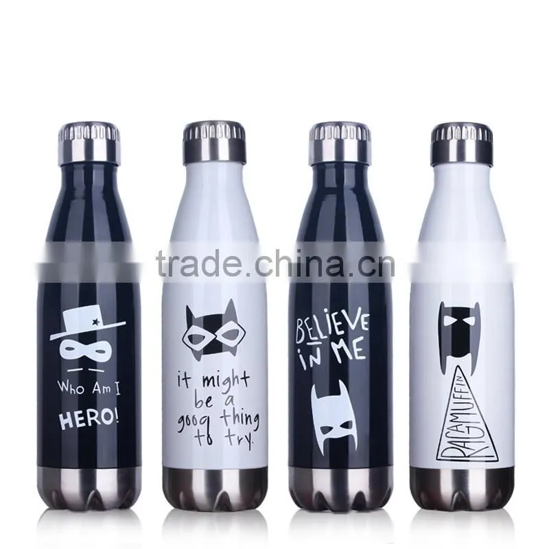2016 new design custom logo cola thermos flask thermos bottle 500ML