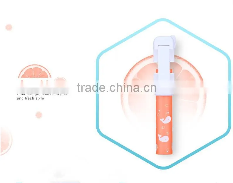 Cute Printing Foaming Handle Sefie Stick Travalling Portable Monopod selfie stick