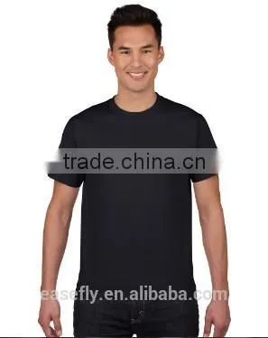 High Quality Round Neck Blank black 100% Cotton T-shirt(180gsm)