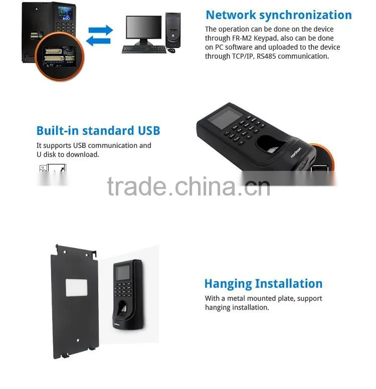 Nordson 2.8inch HD LCD screen FR-M2 Network Fingerprint Access Control with ID Card