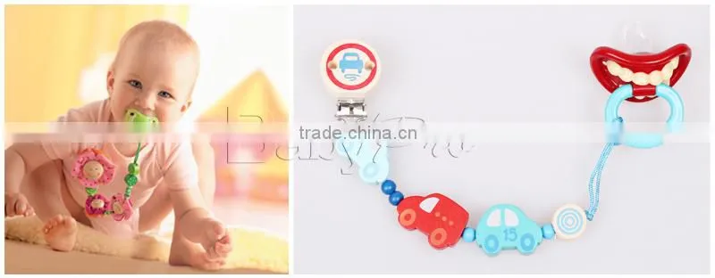 2015 New DIY Baby Products High Quality Cute Wooden Clip For Pacifier Holder