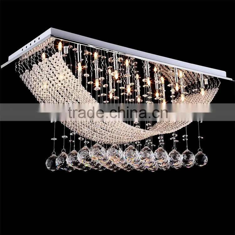 silver decorative hanging crystal pendant lamp from Zhongshan