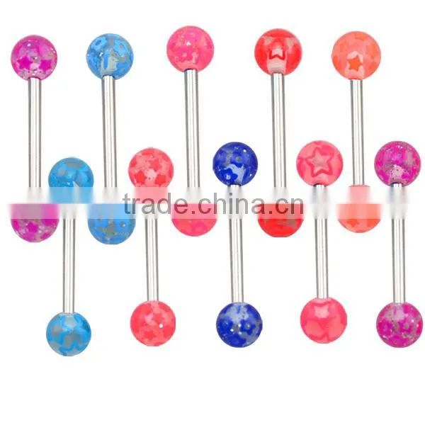 TR01054 resin tongue ring , plastic tongue ring body jewelry