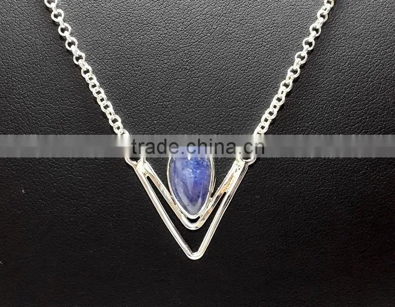 Labradorite Long Oval Druzy Rough Gemstone Pendant, 925 Solid Sterling Silver Pendant, Designer Raw Bezel Pendant