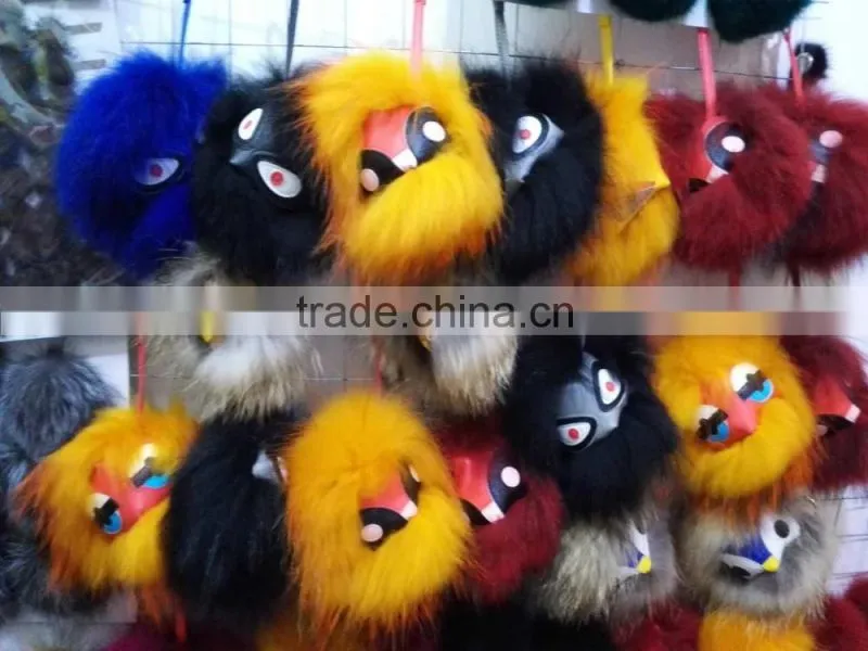 Luxury fox fur monster /fur monster keychain