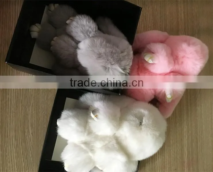 Myfur Luxury Natural rabbit Fur Made China Rabbit Key Chain Wholesale