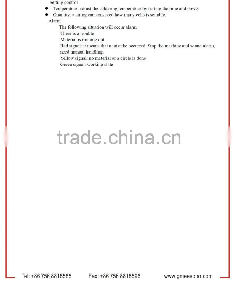 Automatic Tabbing Stringing Machine for welding solar cell into string