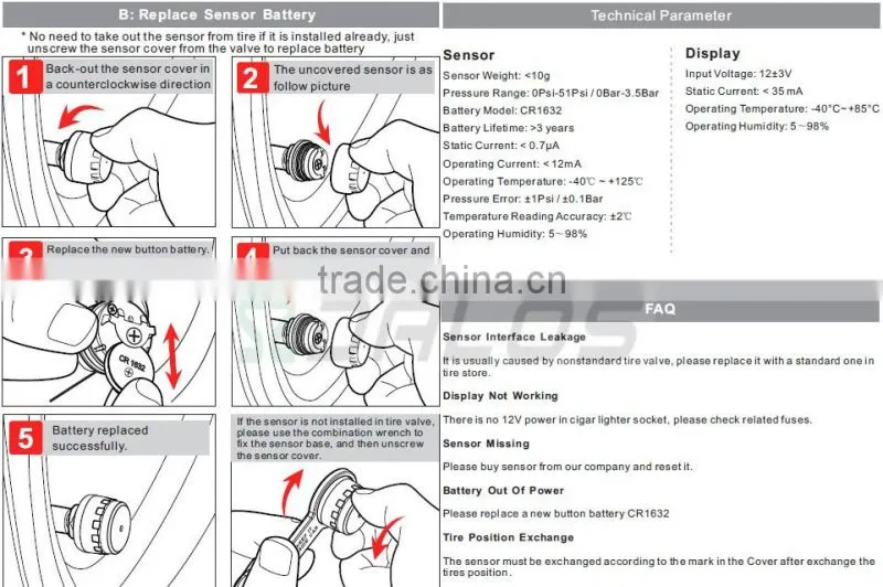Digital Type and CE Certification TPMS Tyre Pressure Monitoring System