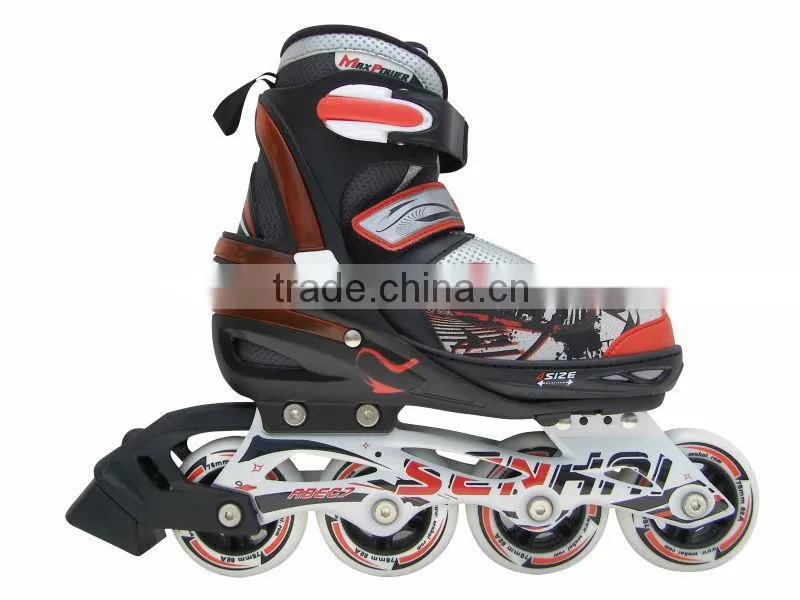 2015 HOT SALE INLINE ROLLER SKATES SHOES ALUMINUM FRAME WITH PU WHEELS PP STOPPER ABEC-5 BEARINGS