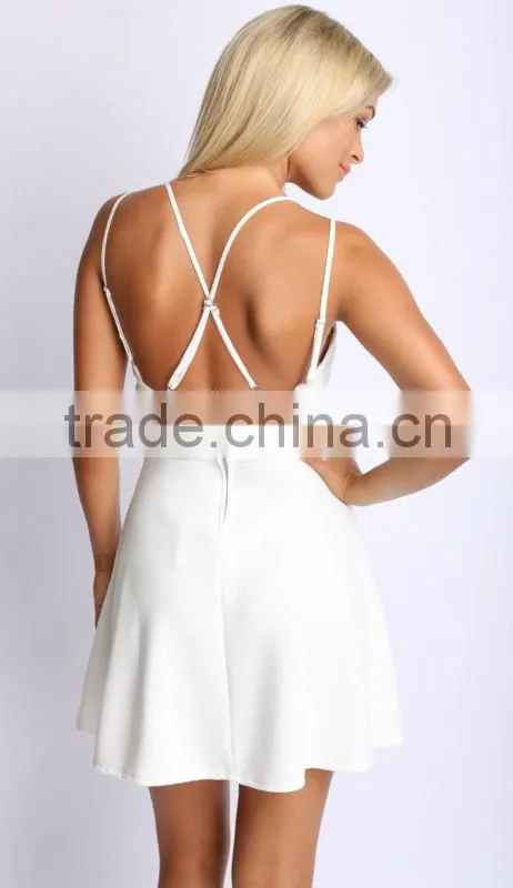 Latest India Wholesale Clothing sleeve deep V neck back across summer midi dress in boho