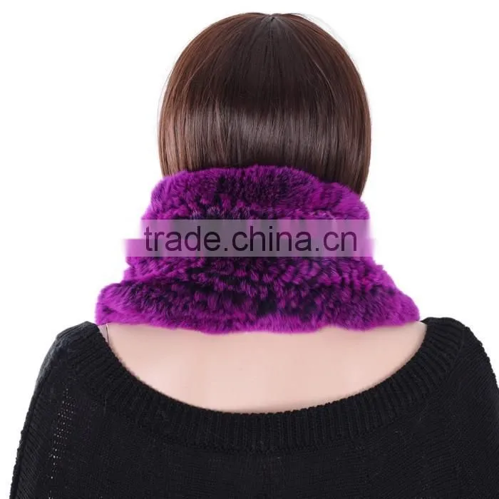 Rex rabbit knitted fur scarf winter fur scarf hand knit fur scarf KZ160045