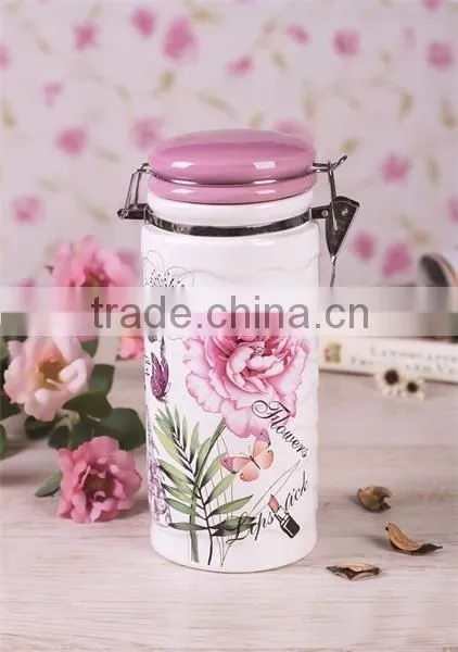 Food Safe Wholesale Ceramic Kitchen Airtight Storage Jar