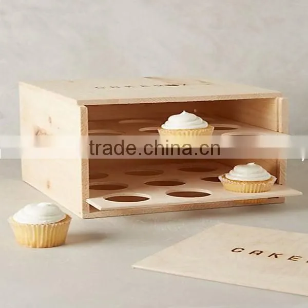 glass and wooden cake display case