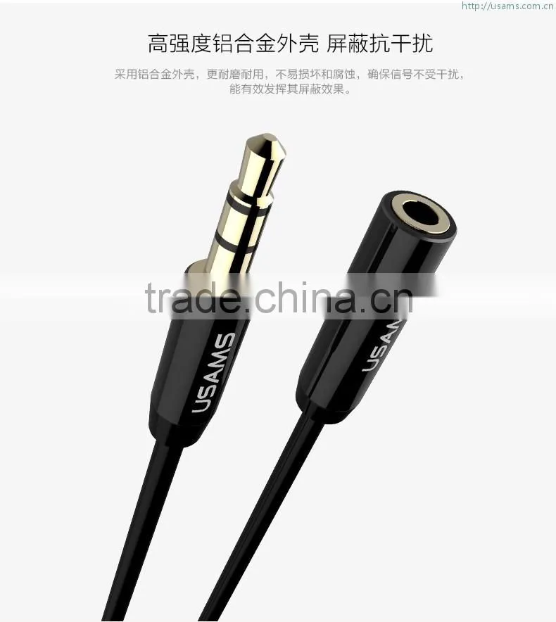 USAMS 100cm/200cm Audio 3.5mm Extension Cable For Extend all Headset Cord Audio Stereo Cord 4 MP3