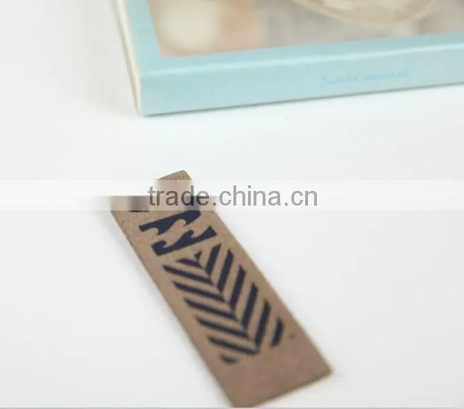 Custom Logo Clothing Faux PU Leather Patch for Denim