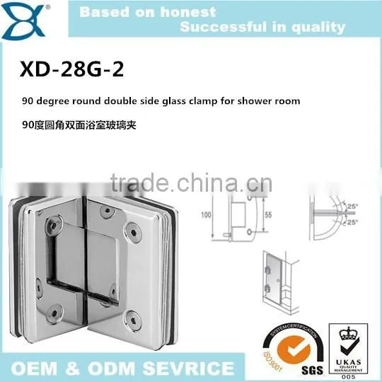 90 degree double side glass clamp,shower door hinge milano