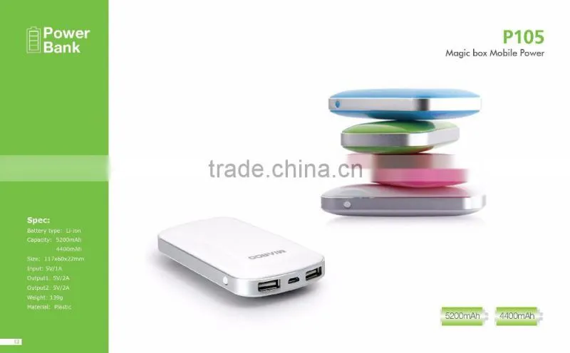 Real capacity 6000mah Charger external battery charger portable power bank with Dual USB for mobile phone
