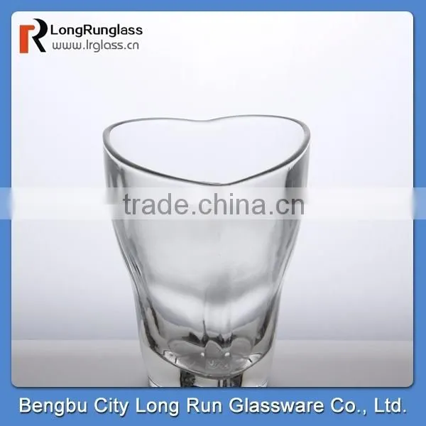 LongRun 11oz elegant love shape souvenir glass holder glass candle container