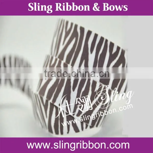Polyester Single Faced Satin Zebra Print Wholesale Ribbon