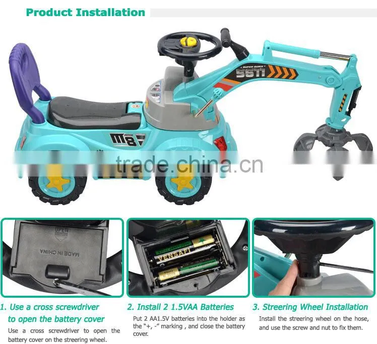 Plastic 2015 Hot Sell Kids Ride on Toy Excavator
