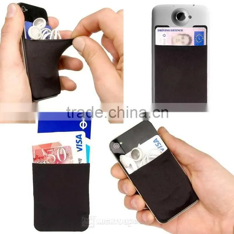 Useful promotional gift lovely color silicon card holder for mobile