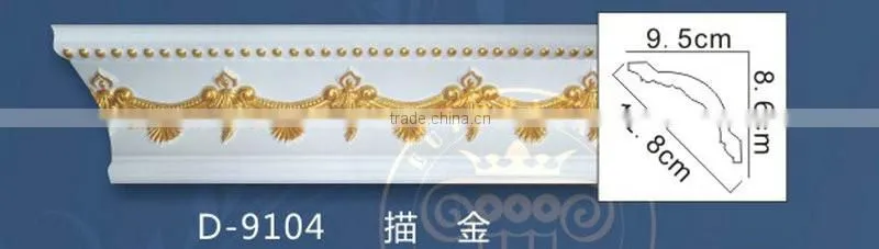 European and American style wall decoration Decorative PU Crown Moulding for Ceiling and Wall