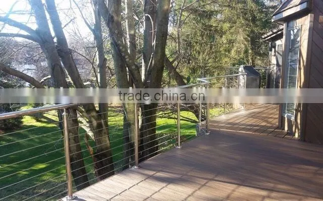 Safety Glass Fence Design By Stainless Steel Spigots With Tempered Glass Sheet Combination/Frameless Glass Railing