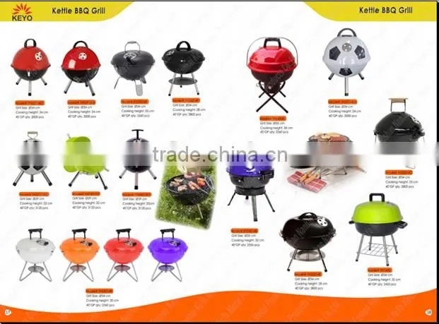 KEYO BBQ grill 18 inch hamburger grill portable BBQ grill trolley