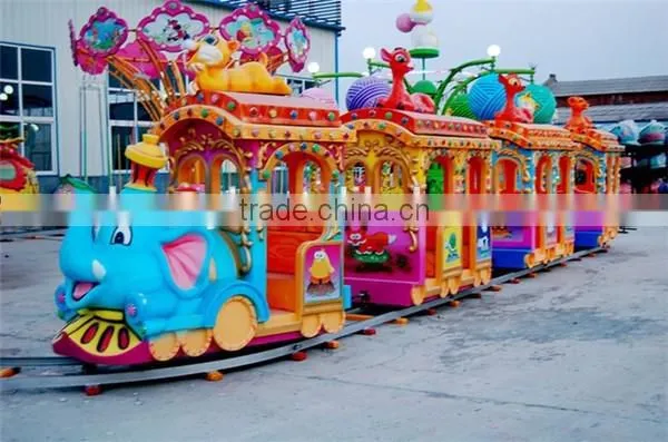 Kiddy rides model small amusement park trains for sale , amusement tourist ocean track train for kids