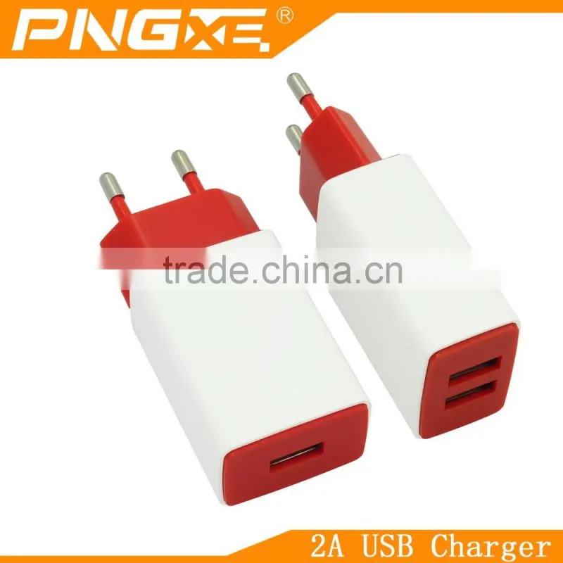 PNGXE 2016 new mobile phone travel charger 5v 2.1a US/EU plug usb travel charger