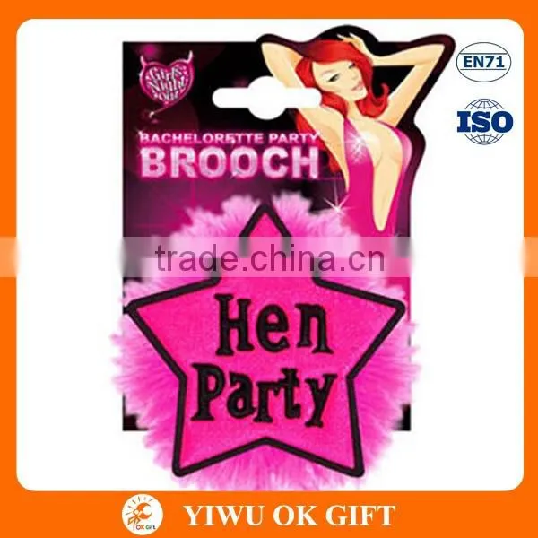Hen party maid of honor rosettes with hot pink feather badge