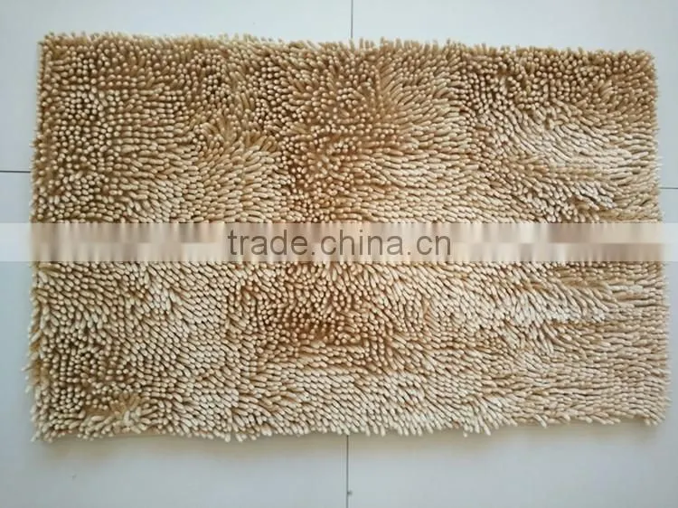 high weight long pile multicolored chenille rug
