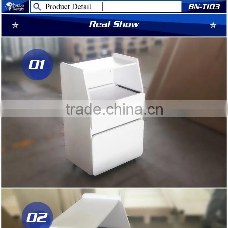 White wooden beauty salon drawer trolley BN-T103