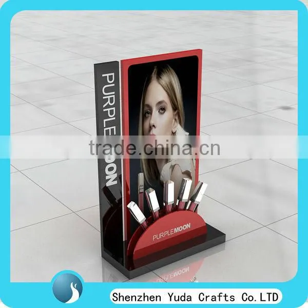 popular acrylic lipstick stand from China manufacturer fashion design makeup lip gloss stand with LOGO display stand lipstick