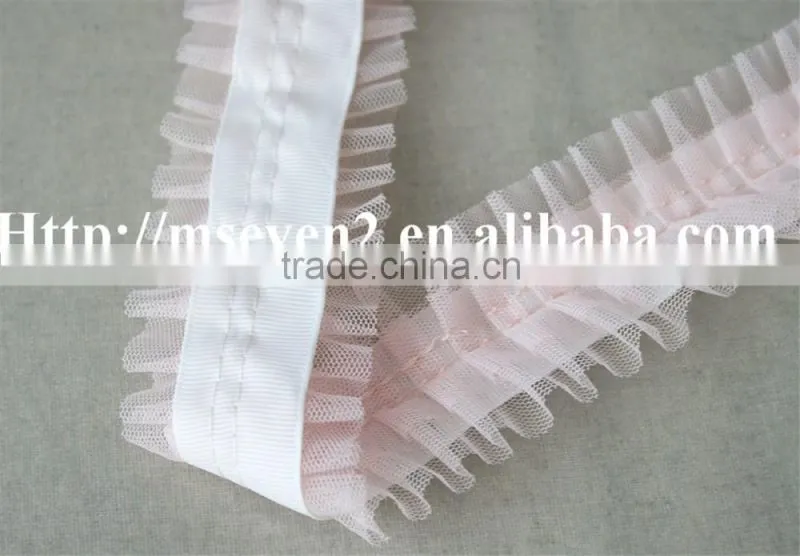 good price pink color net embroidery lace trim cotton lace trim wholesale