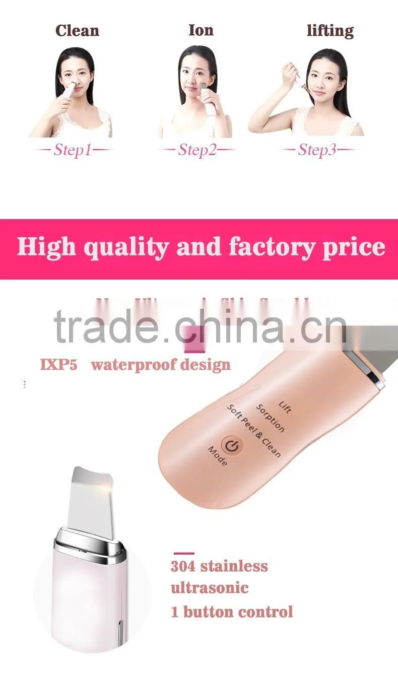 Alibaba hot sell skin scruber 2016 best seller portable ultrasonic skin peeler quality skin scrubber