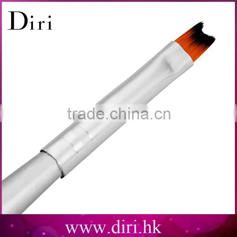 Professional Pen Half-moon Shape Silver Color Wood Handle Nail Brush For Manicure Drawing Painting