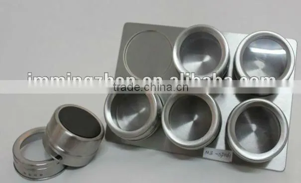 stainless steel spice tin spice box with magnetic rack magnetic spice jar set