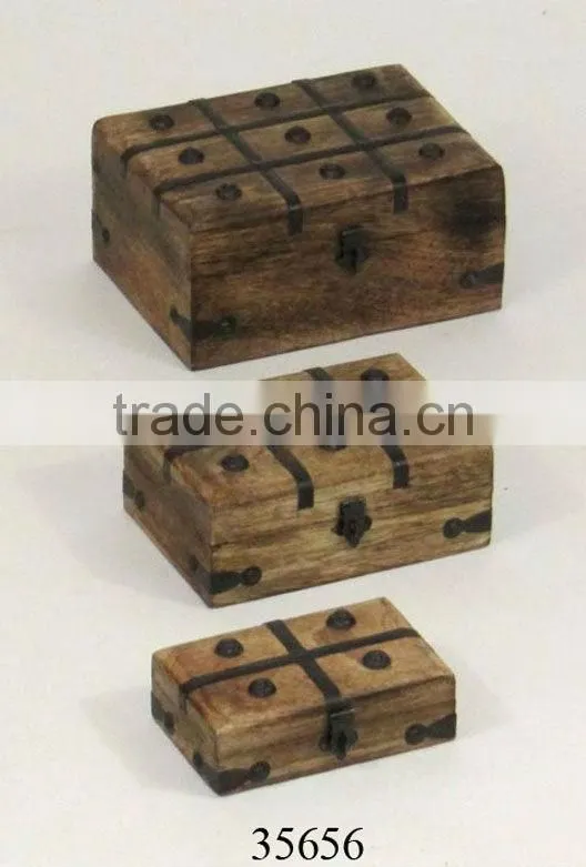 Best Quality of Antique Wooden Treasure Chest Gifts Boxes