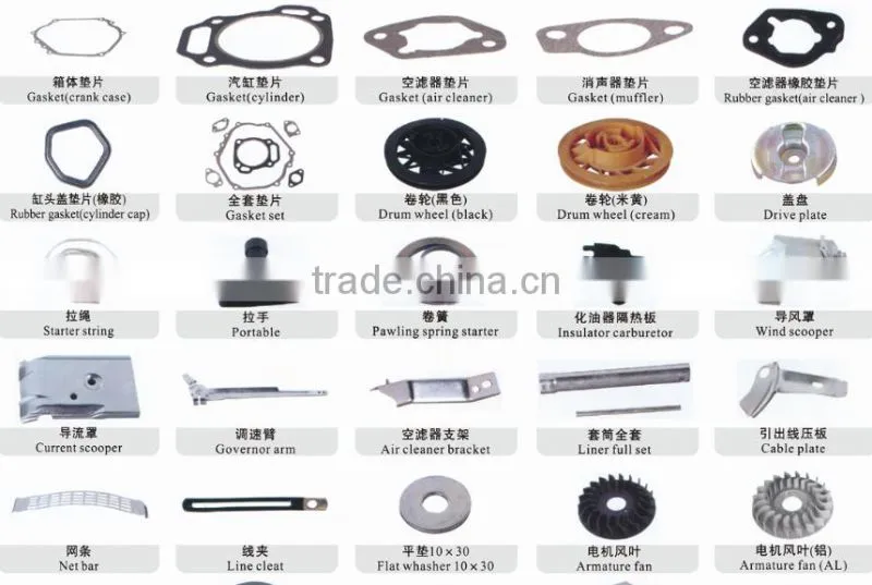 generator spare parts 182f 188f gx340 gx390 6500f H7000 gasoline engine