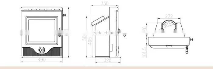 Small fireplace/wood stove/wood burning stove used to small hous warming