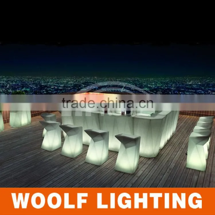 Compliant Rechargeable Colourful Waterproof RGB LED Glowing Bar Chair