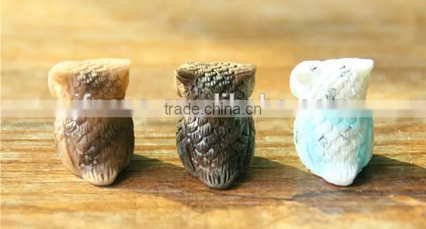 Micro landscape accessories moss bottle set props mini resin owl ornament crafts