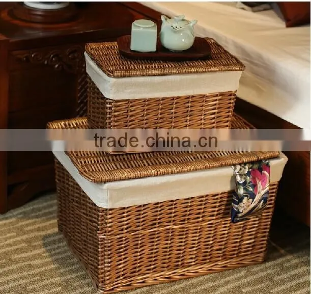 Handmade brown wicker hamper wholesale wicker clothes hamper