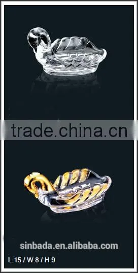 Glassware for bathroom,swan shaped glass soap dish
