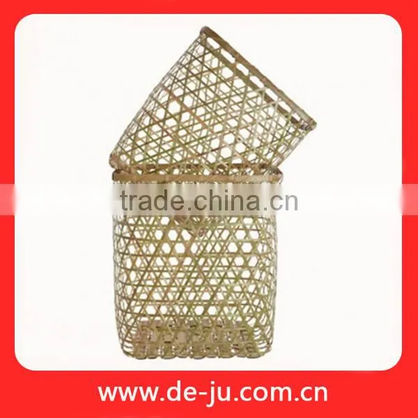 Handmade Knit Natural Bamboo Basket Promotion Fancy Basket